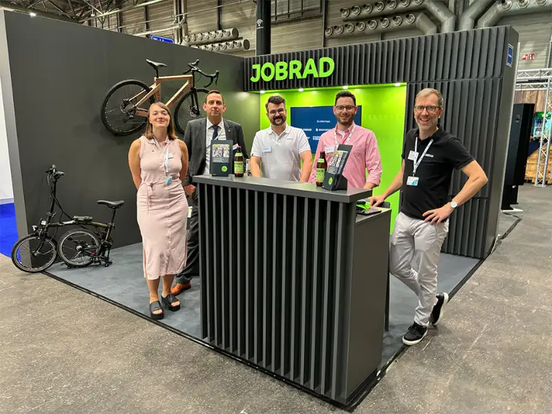 Foto vom JobRad Stand auf der Messe Kommunal 2024 Foto vom JobRad Stand auf der Messe Kommunal 2024
