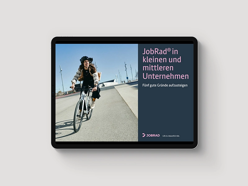 Vorschaubild JobRad-Whitepaper 5 gute Gründe aufzusteigen für kleine und mittlere Unternehmen